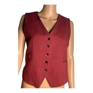 Zara Country core Viscose/linen VEST featuring a reddish hue Casual romantic